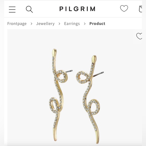 Pilgrim Jewelry - NEW 🐍Pilgrim 14kGold plated Crystal Swirl Drop stud Earrings Women Jewelry snake